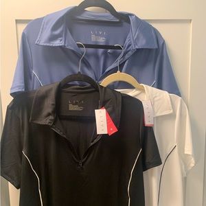 Blue Lane Bryant LIVI polo with piping